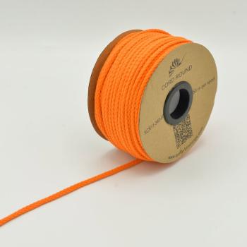 Preview: Kordel rund 6 mm in Orange, aufgerollt neben weiteren Farben der Reihe